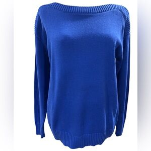 LOFT 100% Cotton Royal Blue Sweater Size Small